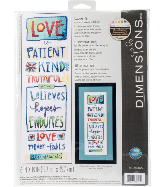 Dimensions 6" x 18" Love Is Counted Cross Stitch Kit