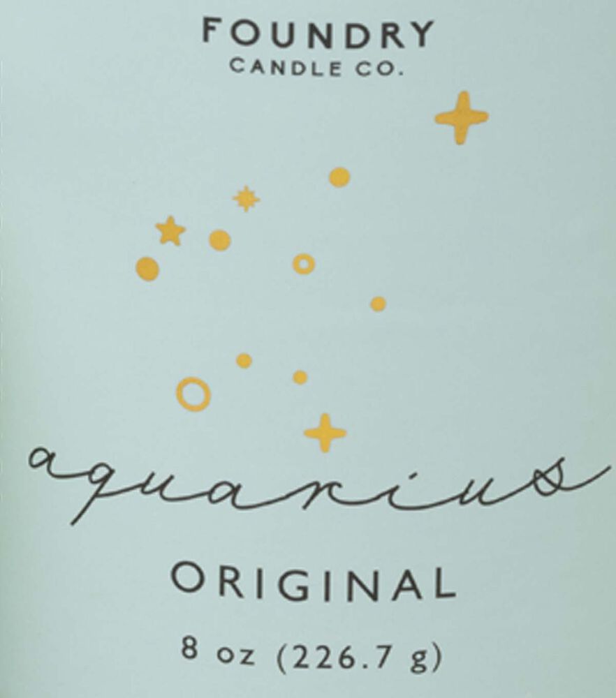 Foundry 8oz Zodiac Sign Soy Wax Scented Jar Candle, Aquarius, swatch, image 8