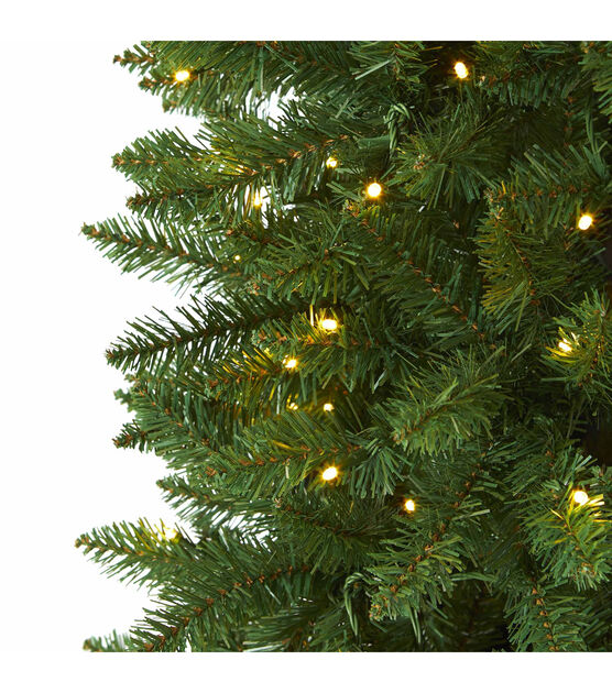 Nearly Natural 7' Clear Pre Lit Green Slim Mountain Pine Christmas Tree, , hi-res, image 3
