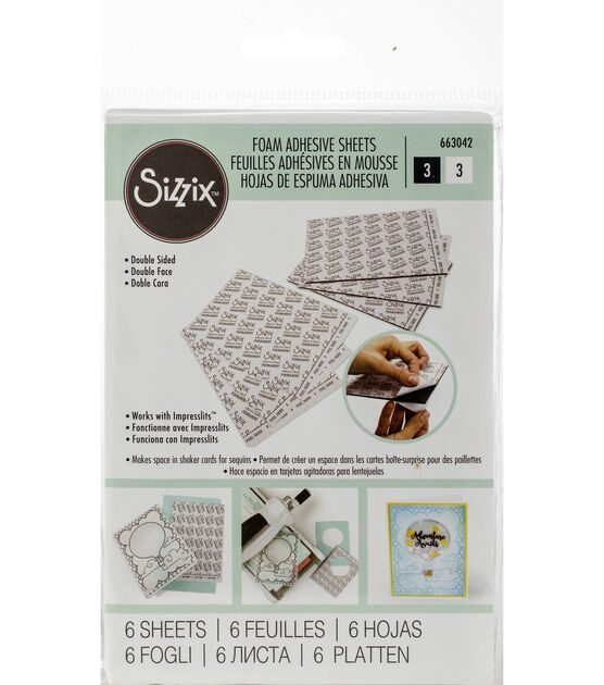 Sizzix 6 pk 4''x6'' Foam Adhesive Sheets