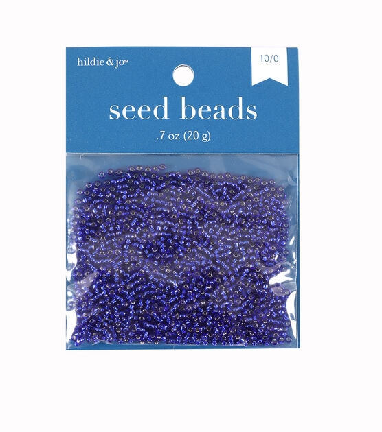 0.7oz Royal Blue Round Glass Rocaille Seed Beads by hildie & jo