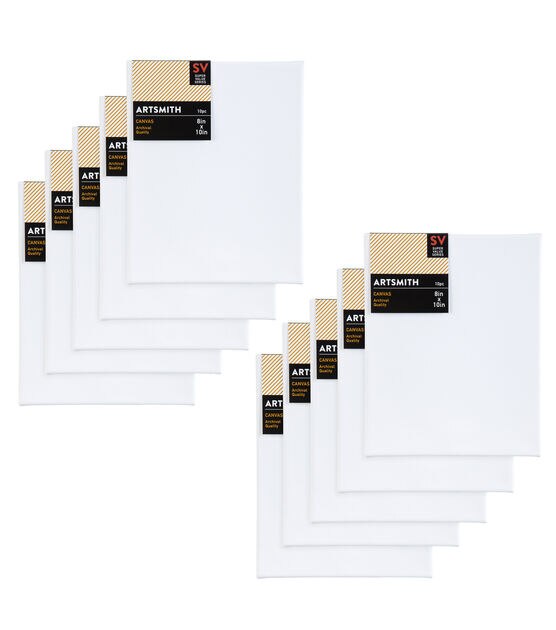 8" x 10" Stretched Super Value Pack Cotton Canvas 10pk by Artsmith, , hi-res, image 5