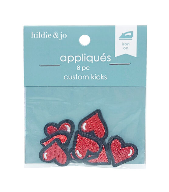 8pk Heart Iron On Patches by hildie & jo, , hi-res, image 2