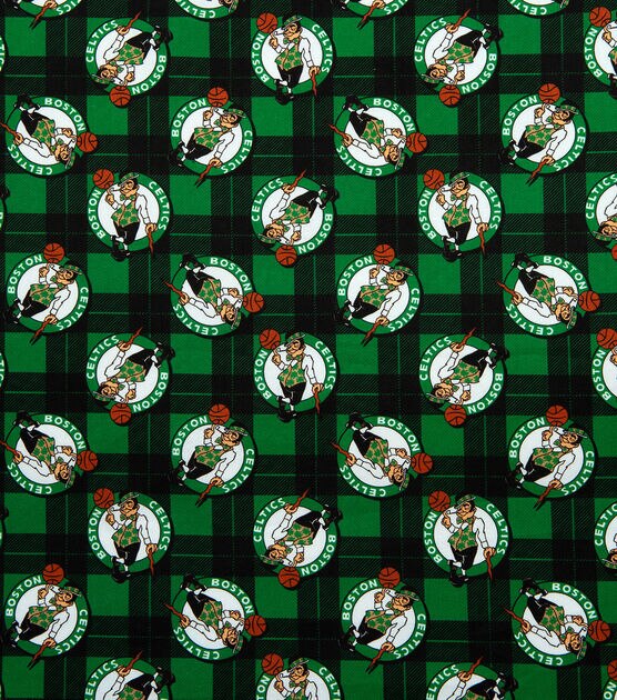 NBA Boston Celtics Plaid Logo Cotton Fabric, , hi-res, image 2