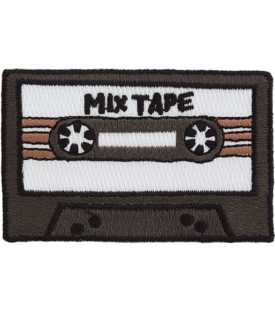 Simplicity Embroidered Cassette Tape Iron On Patch, , hi-res, image 2