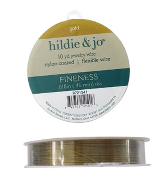 10yds Gold Nylon Coated Jewelry Wires by hildie & jo