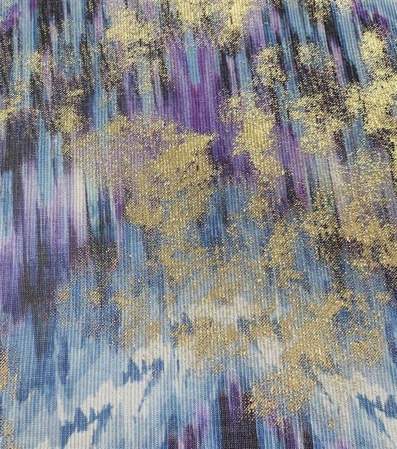 Tie Dyed Cosmic Metallic Knit with Foil Fabric