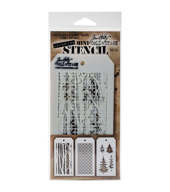 Stampers Anonymous Tim Holtz #21 Mini Layering Stencils Set 3ct, , hi-res, image 2