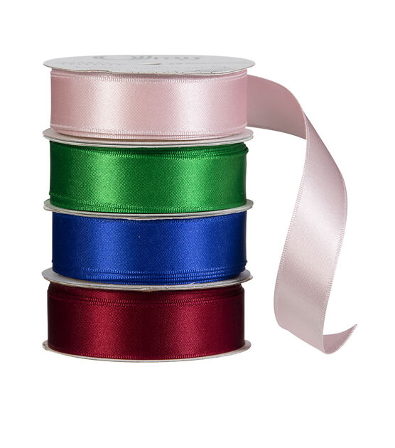 Offray 7/8"x9' Chantel Solid Double Faced Satin Wired Edge Ribbon, , hi-res, image 1