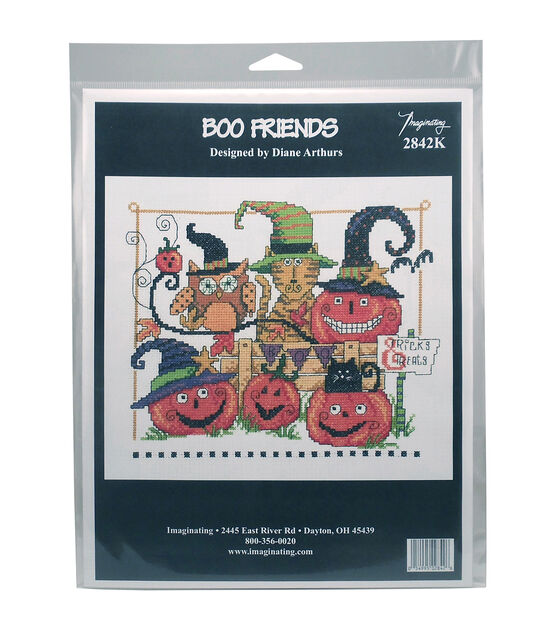 Imaginating 9" x 7.5" Boo Friends Counted Cross Stitch Kit