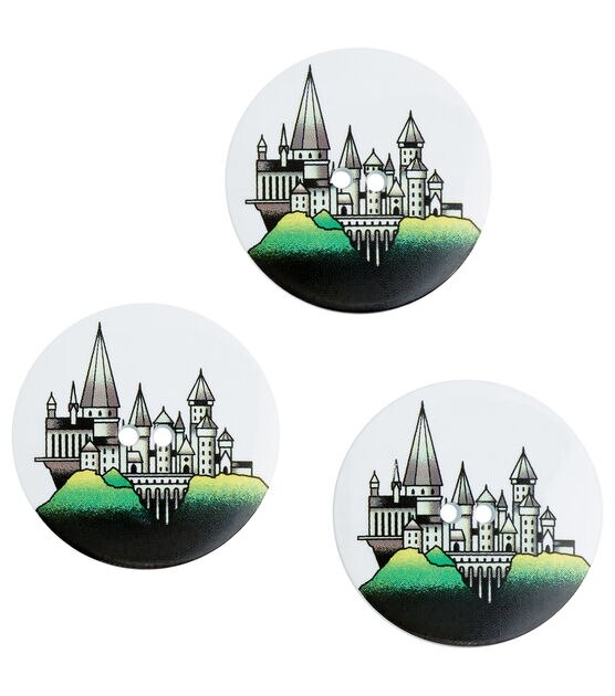 Blumenthal Lansing 1 1/4" Harry Potter Hogwarts Castle 2 Hole Buttons 3pk, , hi-res, image 3