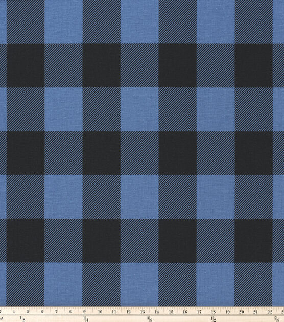 Premier Prints Upholstery Fabric Buffalo Check Chill Black, , hi-res, image 2