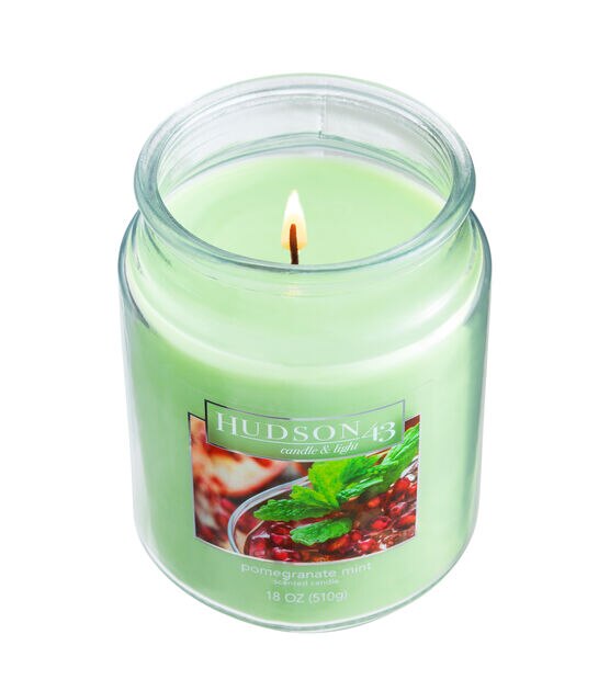 18oz Mint Pomegranate Scented Value Jar Candle by Hudson 43, , hi-res, image 4