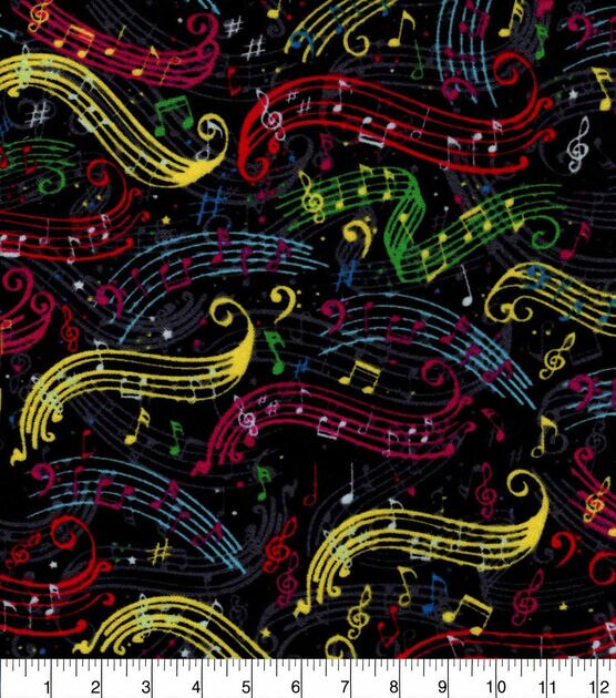 Colorful Music Super Snuggle Flannel Fabric, , hi-res, image 2
