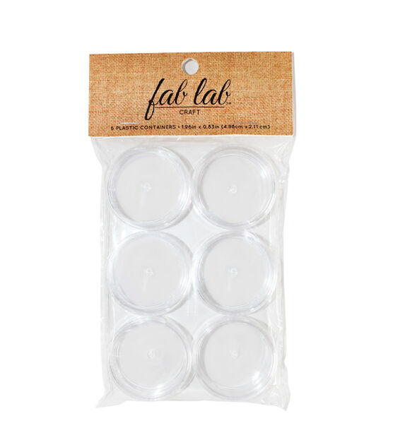 2" Clear Round Plastic Containers 6pk