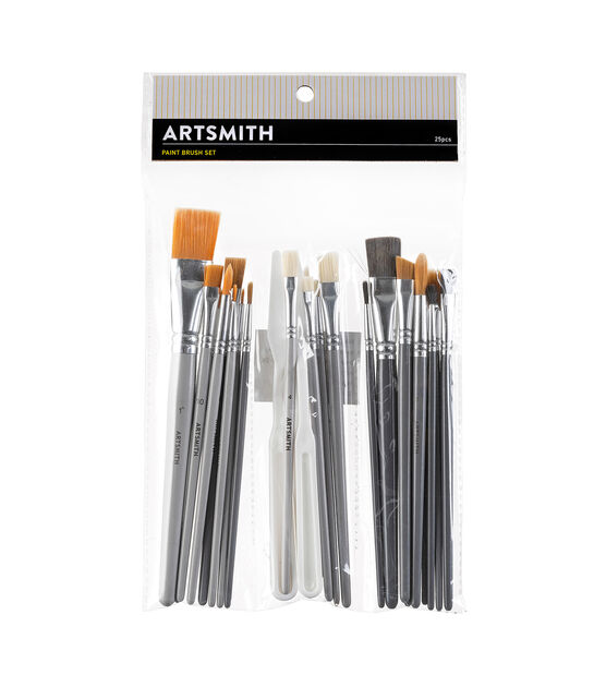 25ct Short Handle Value Brushes - Paint Brush by Shape - Art Supplies & Painting