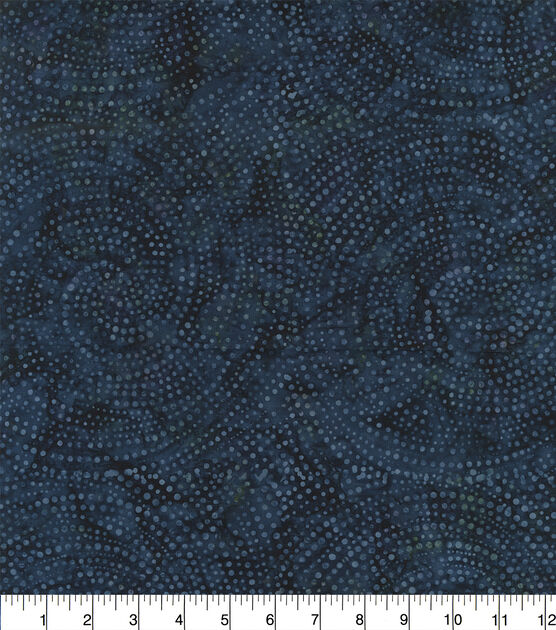 Hi Fashion Swirl Circle Dots Blue Batik Cotton Fabric, , hi-res, image 2