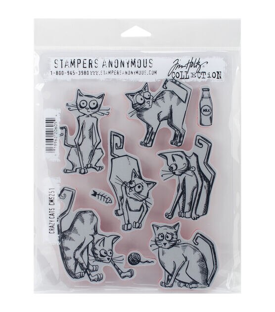 Stampers Anonymous Tim Holtz Cling Rubber Stamps Crazy Cats