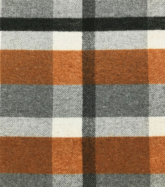 Tan Gray and White Plaid Wool Blend Apparel Fabric, , hi-res, image 3