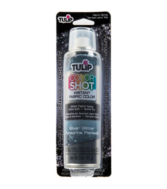 Tulip Color Shot 3oz Instant Fabric Color Spray Silver Glitter