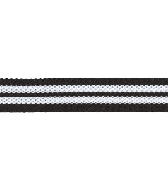 Simplicity Heavy Belt Trim 1.13" Black & White Stripes, , hi-res, image 2