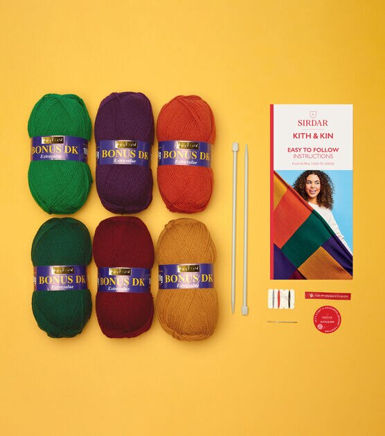 Sirdar 50" Patchwork Blanket Knit Kit, , hi-res, image 2