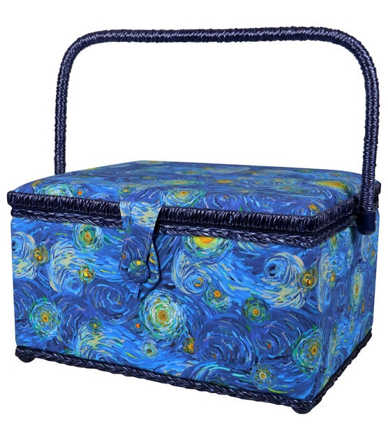 Fabric Round Jewelry Box - 5in Blue – The Enriched Stitch