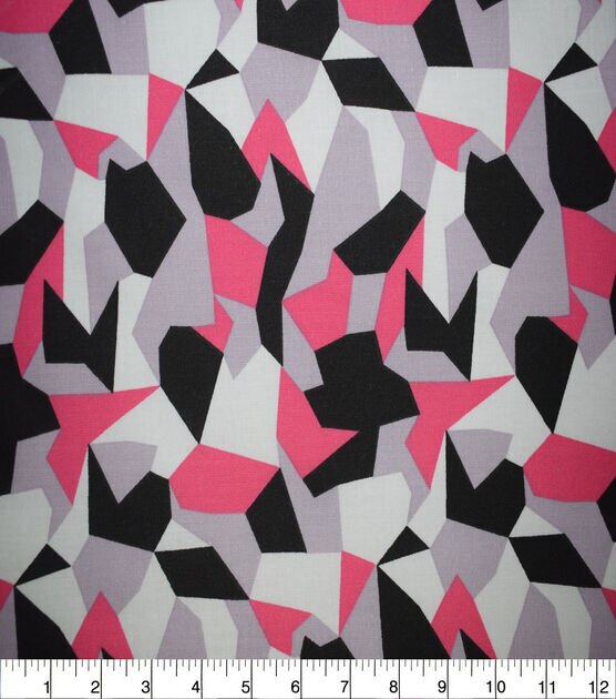 Pink & Purple Abstract Geometric Cotton Fabric by Quilter's Showcase