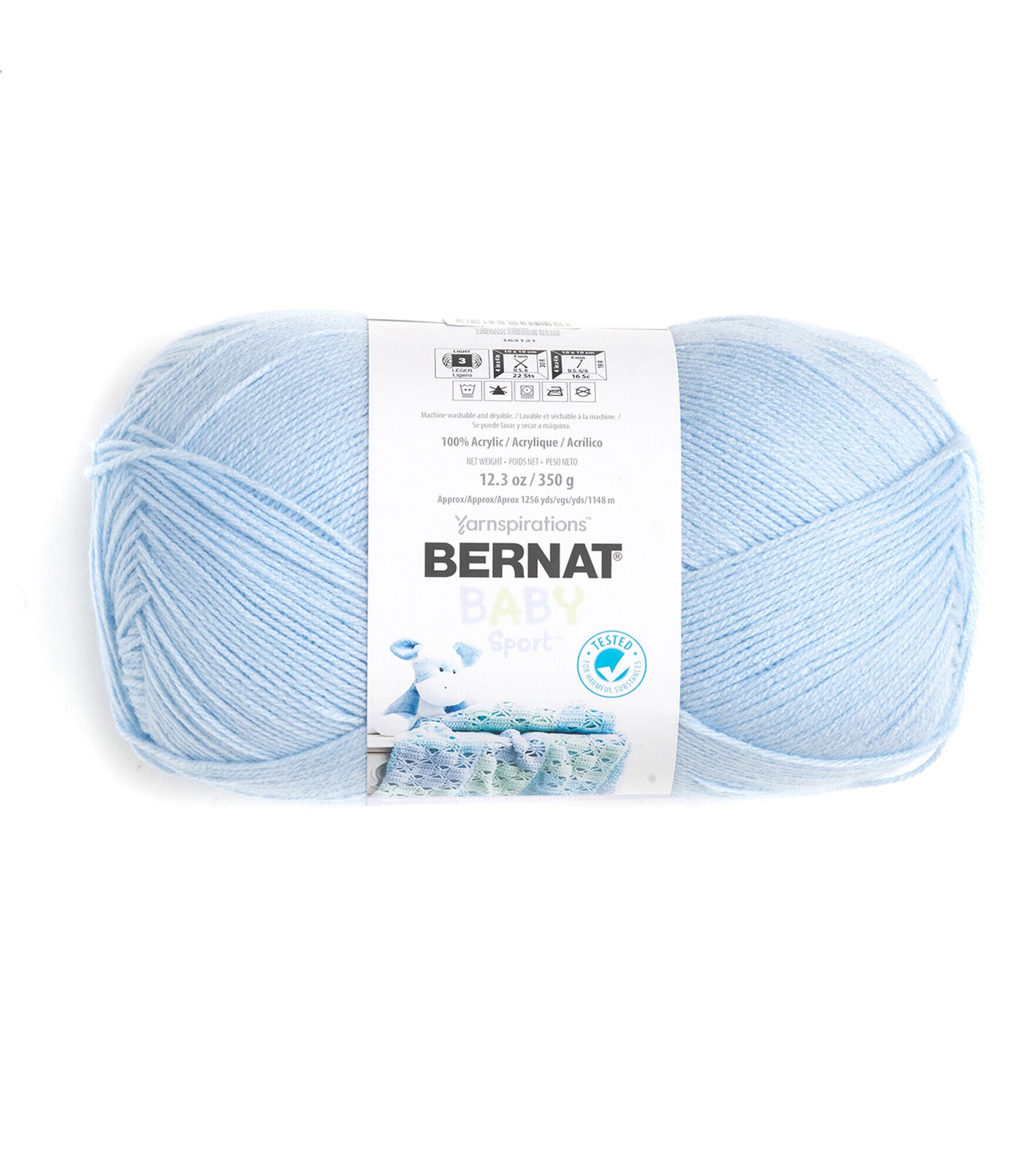 Bernat Baby Big Ball Sport Light Weight Acrylic Yarn, Baby Blue, hi-res