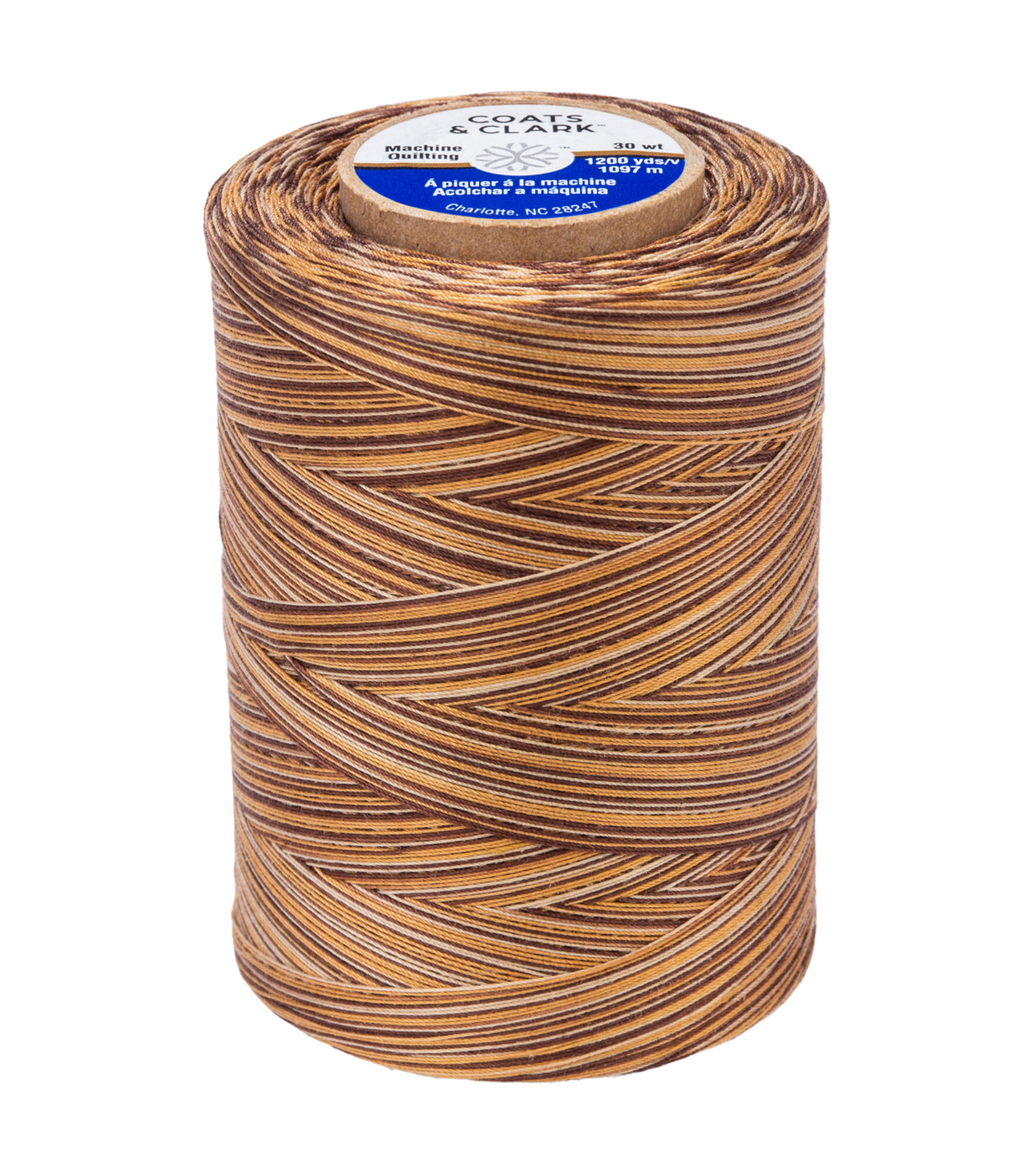 Coats & Clark 1200yd Cotton 30wt Multicolor Thread, Coats Cotton Multi Chocolate S, hi-res