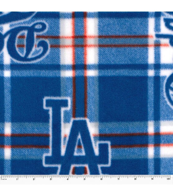 Fabric Traditions Los Angeles Dodgers Fleece Fabric Plaid