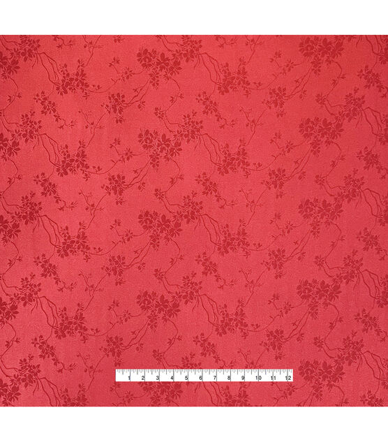 Floral Jacquard Red Dahlia Casa Fabrics Fabric, , hi-res, image 5