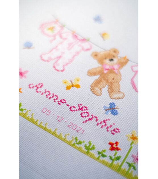 Vervaco 8" x 9" Birth Bear Counted Cross Stitch Kit, , hi-res, image 3