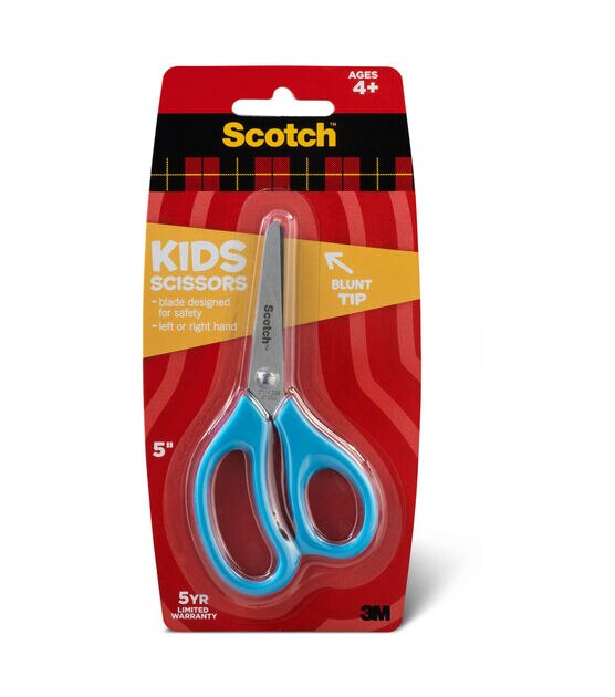 3M Scotch Kids 5 Scissors, Blunted, Red