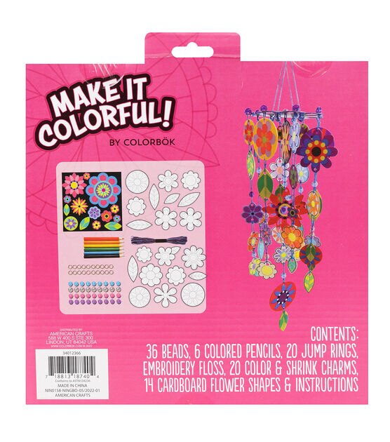 American Crafts 98pc Color & Shrink Flower Mobile Kit, , hi-res, image 2