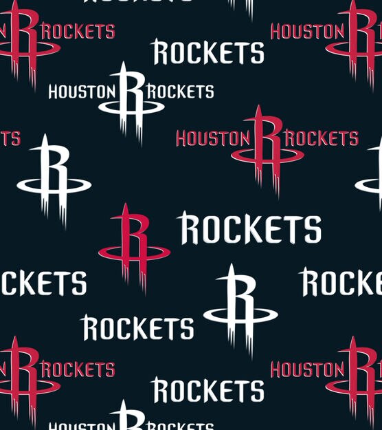 Houston Rockets Fleece Fabric Tossed Print