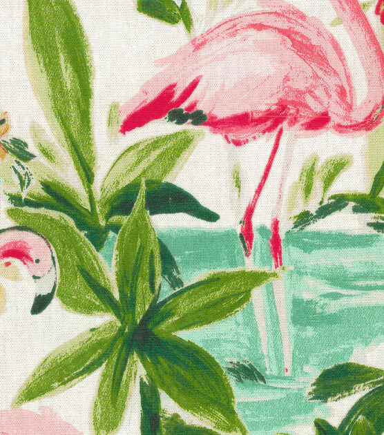 Waverly Upholstery Decor Fabric Floridian Flamingo in Bloom, , hi-res, image 3