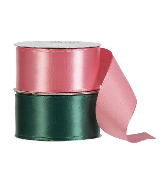 Offray Single Face Satin Ribbon 1-1/2X12'-Red