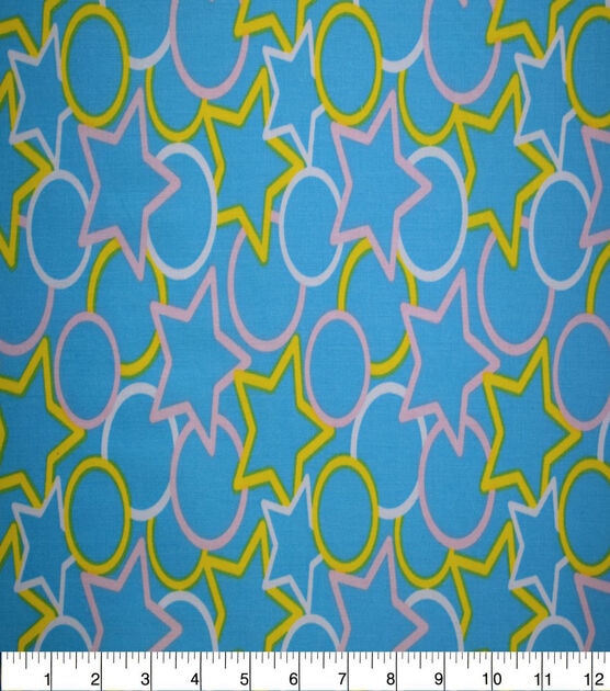 Blue & Yellow Stars & Circles Quilt Cotton Fabric by Quilter's Showcase