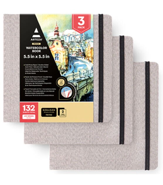 Arteza Gray Toned Sketchbook, 9x12, 50 Sheets of Drawing Paper- 2 Pack 