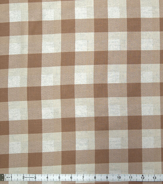 Light Tan Plaid on White Quilt Cotton Fabric by Keepsake Calico