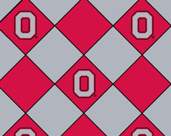 Ohio State University Buckeyes Fleece Fabric Argyle