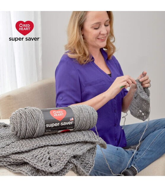 Red Heart Super Saver Yarn, Hot Red 0390, Medium 4, Other