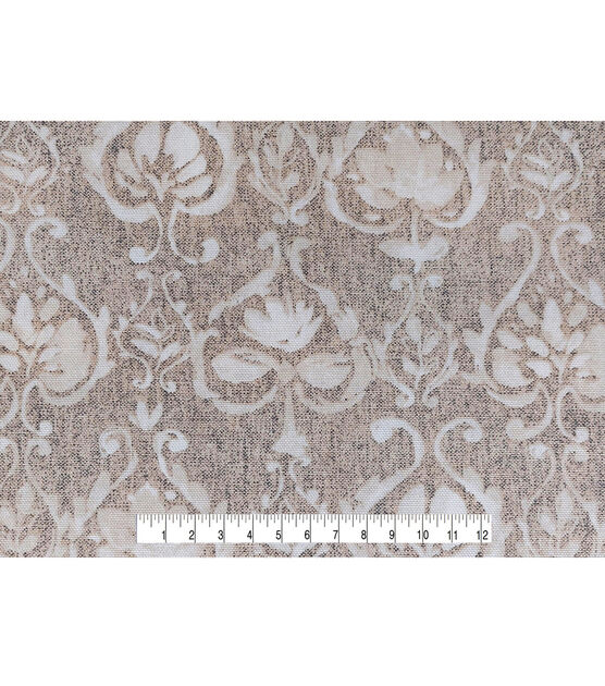 Cotton Canvas Simple Damask Ivory Fabric, , hi-res, image 4