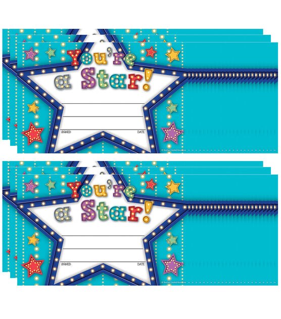 Teacher Created Resources 8.5" x 5.5" Marquee You're A Star Awards 150pk