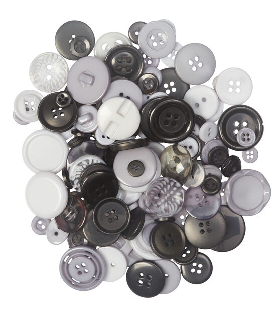 Favorite Findings 3.5oz Gray & Black Clamshell Big Bag of Buttons, , hi-res, image 3