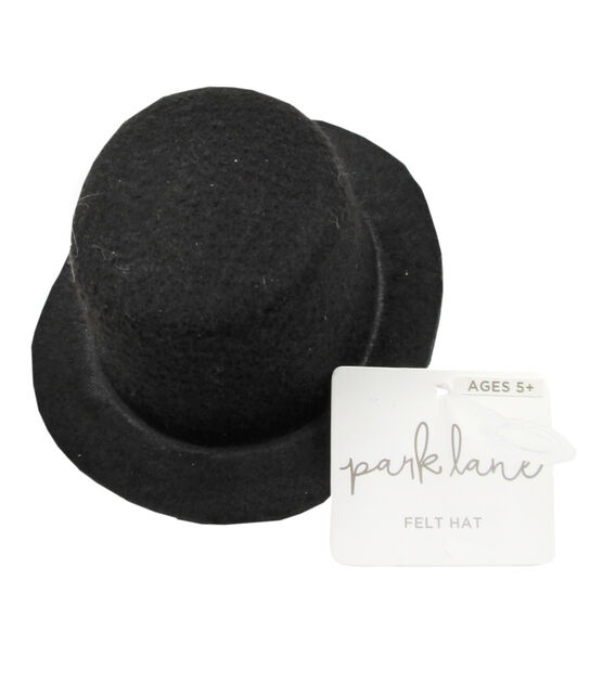 3" Black Stiffened Felt Top Hat by Park Lane