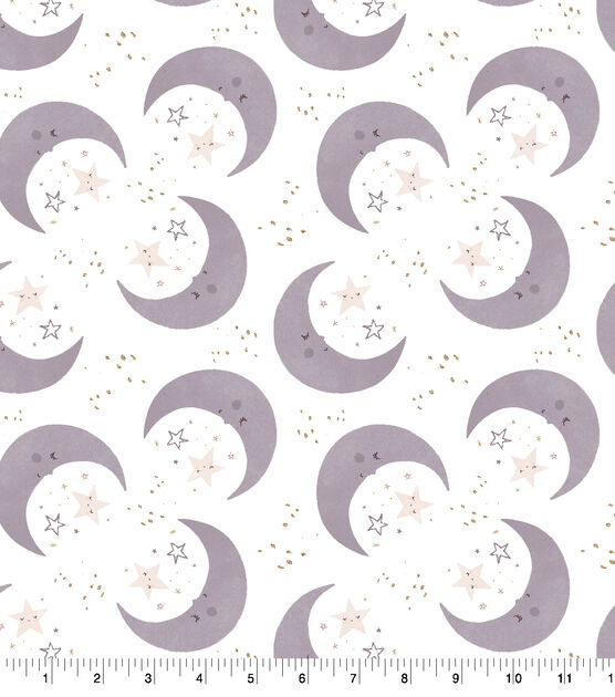 Glitter Girl Moon and Stars Nursery Soft & Minky Fabric