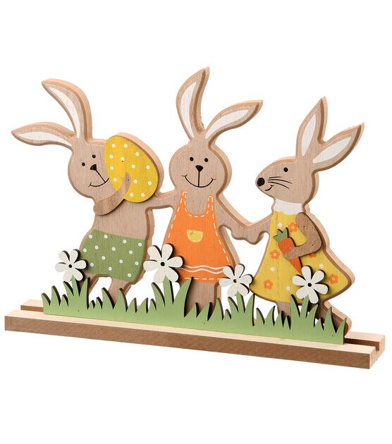 National Tree 9" Easter Bunny Wood Décor Piece