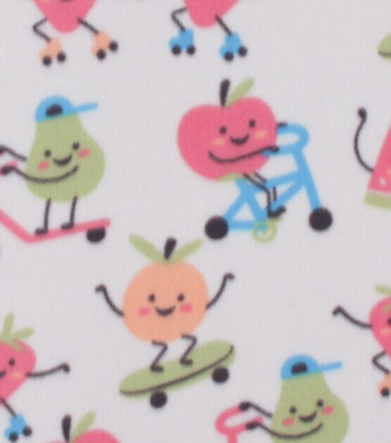 Fruit Skateboarding Blizzard Prints Fleece Fabric